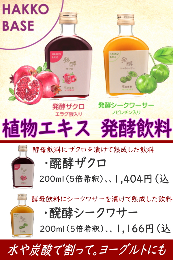 海外 ジャフマック HAKKO BASE 発酵ザクロ 200ml 5倍希釈 エラグ酸 植物エキス発酵飲料 無添加